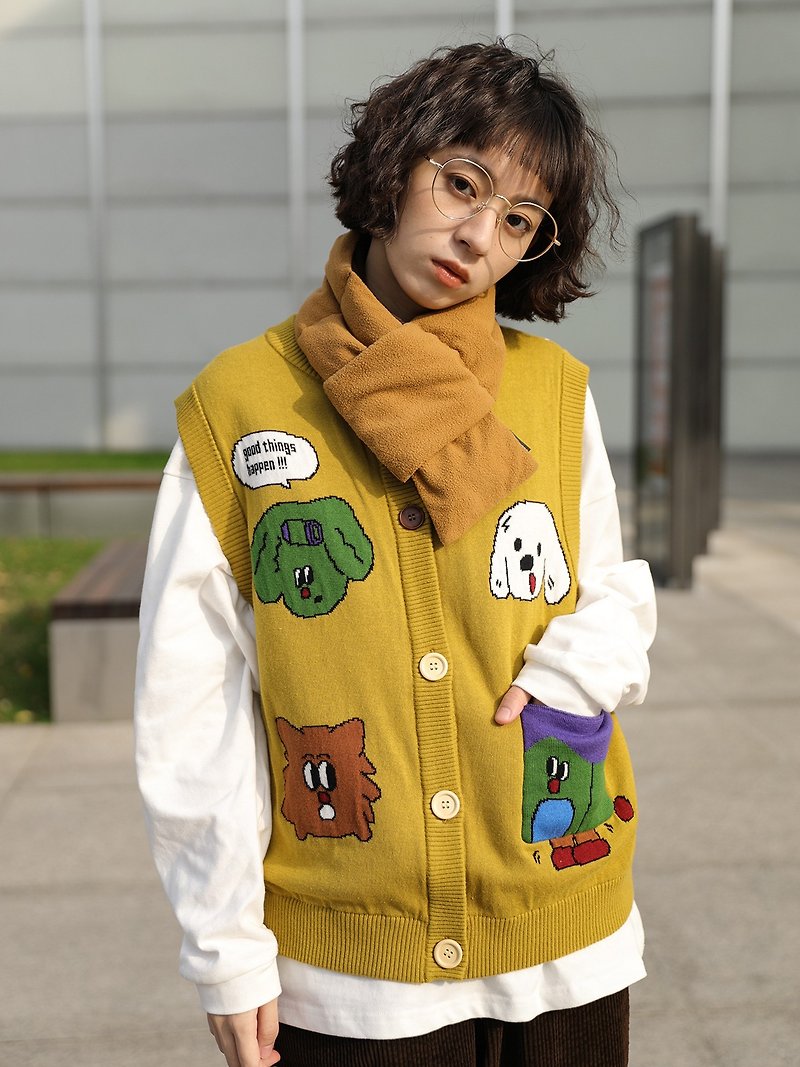 oddmaker cartoon avatar campus cute japanese autumn and winter female sweater vest vest - สเวตเตอร์ผู้หญิง - ผ้าฝ้าย/ผ้าลินิน 