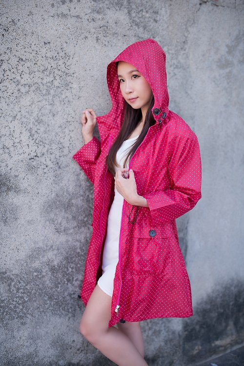 sunrainlike 【春天來了】魅力之心防水風衣 雨衣 raincoat 雨風衣 防風 防