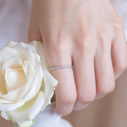 喜羊羊happy sheep jewelry 簡約排鑽925純銀細戒戒指 可調式戒指