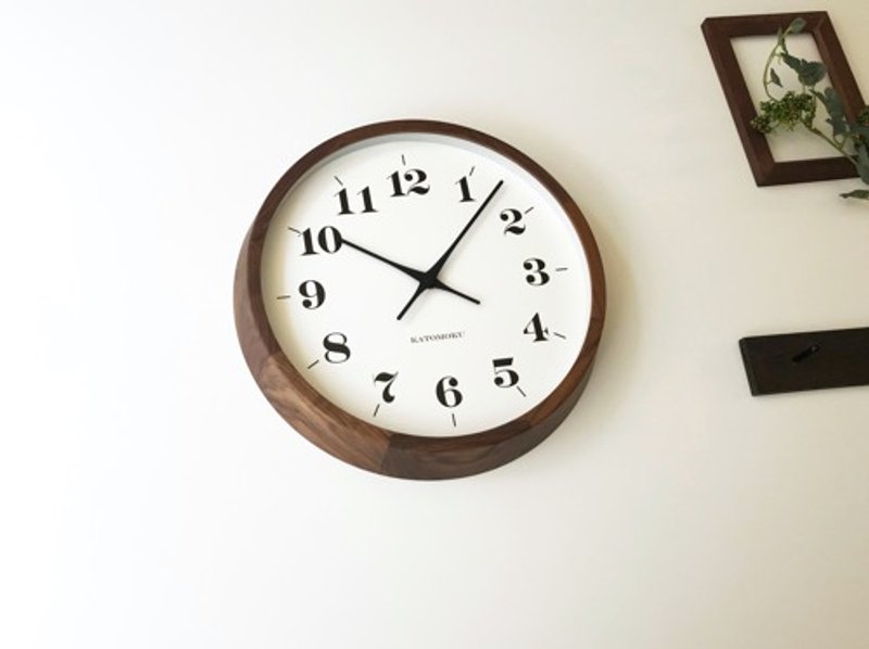 KATOMOKU muku clock 12 walnut (km-98B) wall clock  made in japan - นาฬิกา - ไม้ สีนำ้ตาล