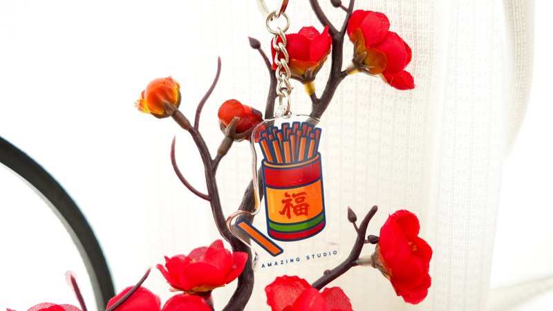 【求籤】 鎖匙扣丨Amazing Studio - 鑰匙圈/鑰匙包 - 塑膠 紅色