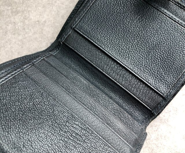 Christian Dior ジャガード×レザー 長財布 ネイビー 日本直送 名牌中古包 】Christian Dior クリスチャン ディオール
