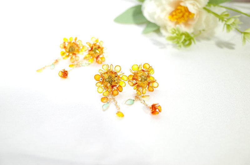 Summer Little Handmade Resin Earrings - Earrings & Clip-ons - Resin Orange