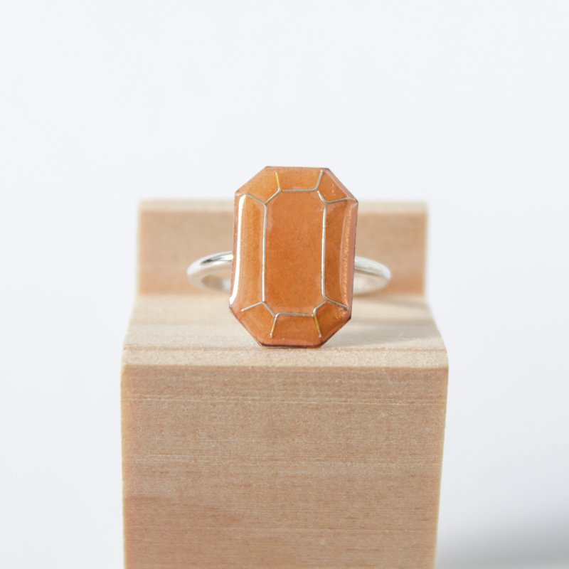 Cloisonné ring november birthstone citrine color - General Rings - Other Materials Yellow