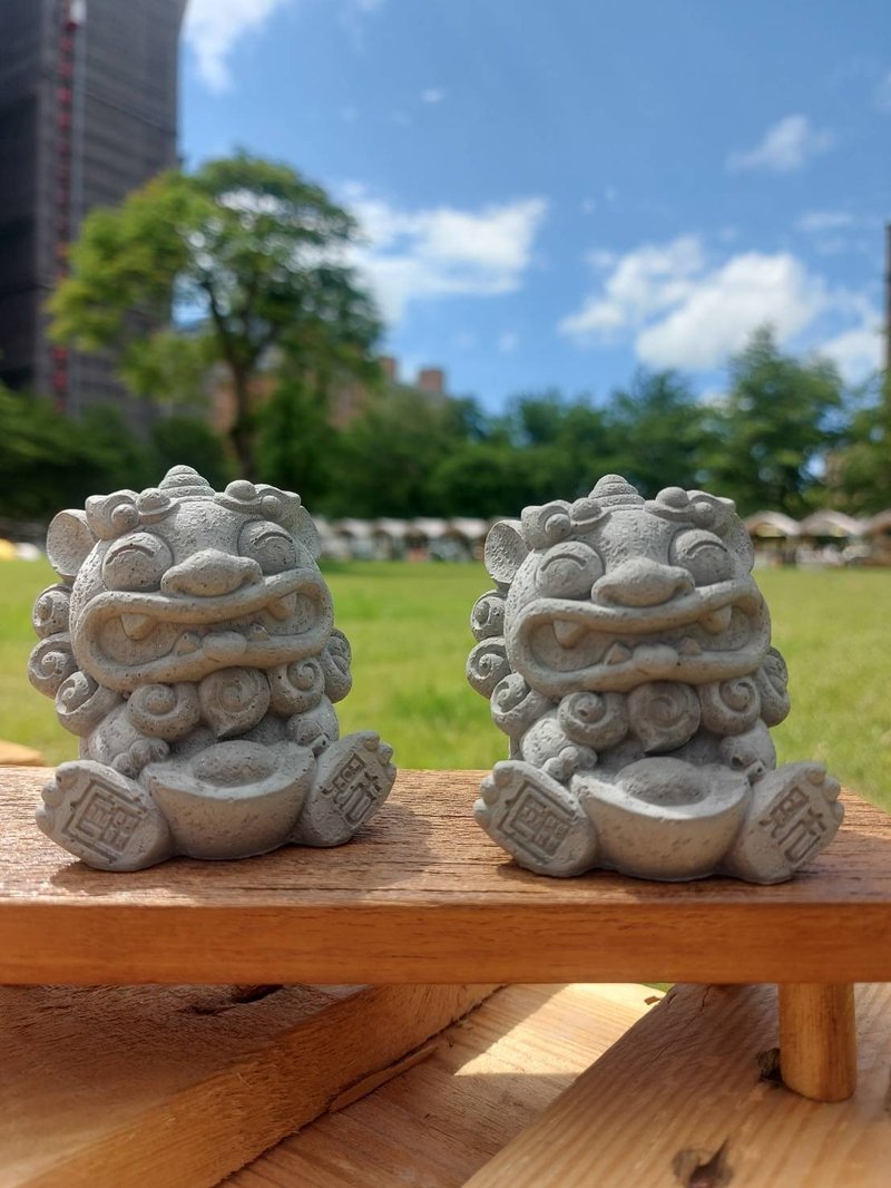 福氣獅擴香石 - 香氛/精油/擴香 - 其他材質 灰色