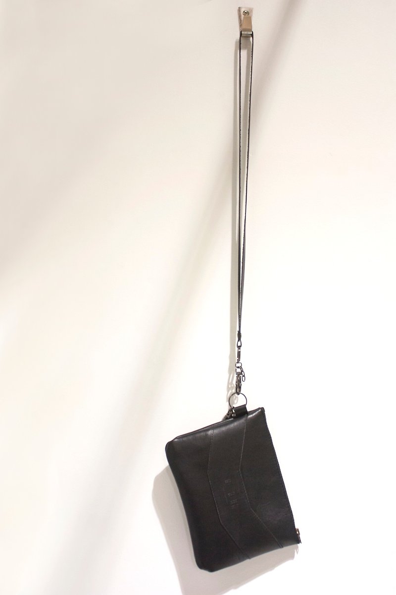 Calfskin bag hanging out light / dark - Coin Purses - Genuine Leather Black