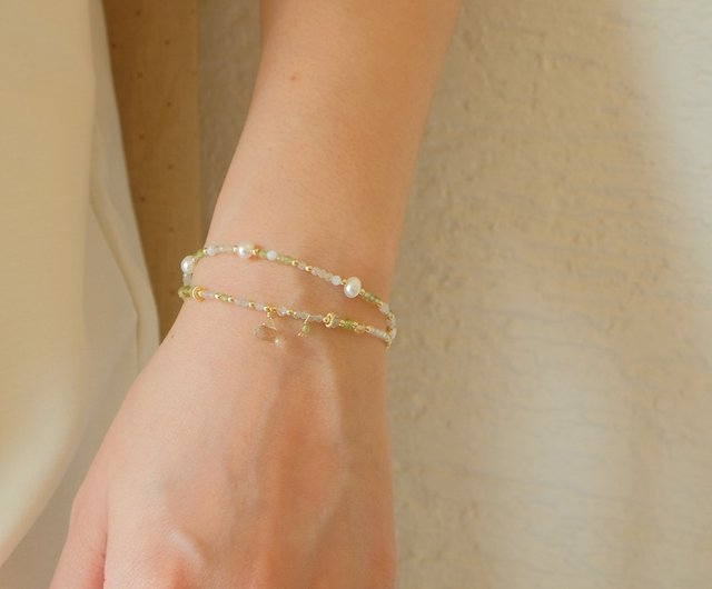 14kgfグリーンアメジストドーナッツカービングピアス/イヤリング K10イエローゴールドグリーンアメシストリング（ピンキーリング