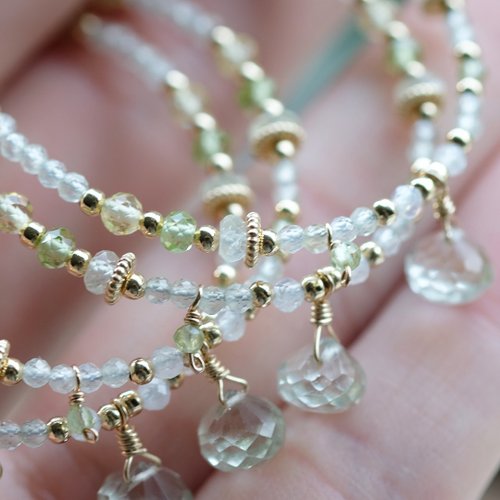 14KGF 青りんごスムージー – グリーンアメジストブレスレット