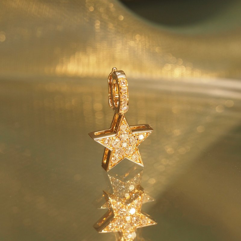18K金巨星項鏈18K Gold Super Star Necklace (removable clip) - 項鍊 - 貴金屬 