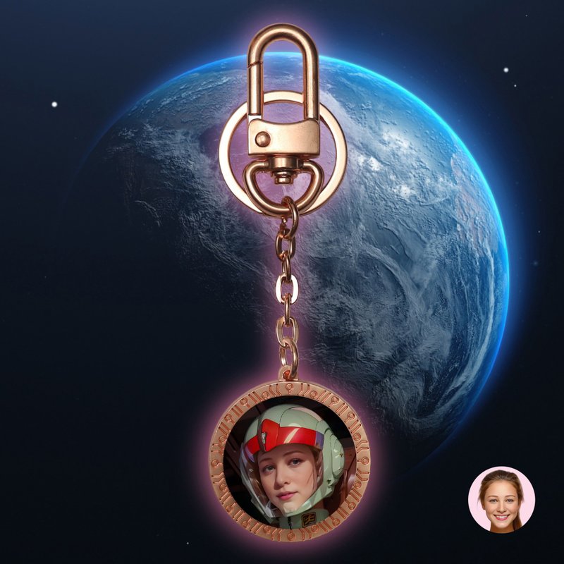 OneMe AI-generated Caricature Metal Key Holder(Free Artwork) - Charms - Other Metals 