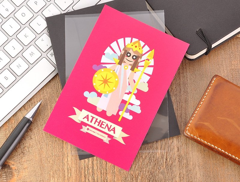 希臘神話之神 - 女神雅典娜明信片 - 心意卡/卡片 - 紙 粉紅色