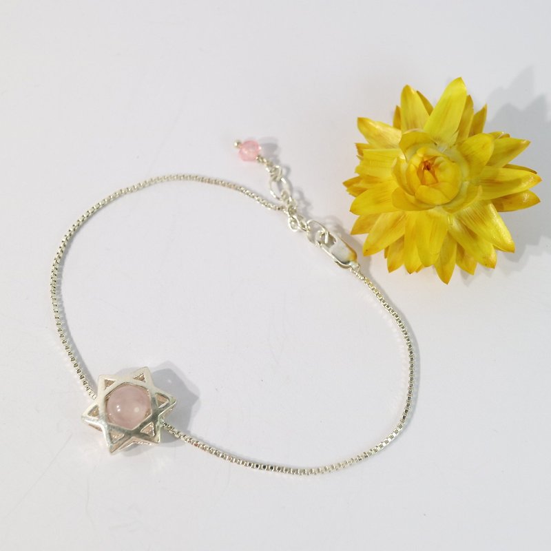 Pink Crystal Sterling Silver Bracelet - Bracelets - Gemstone Pink