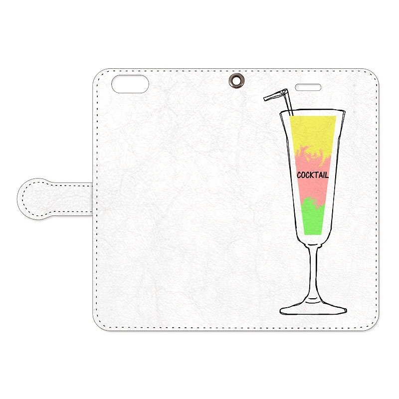 [Notebook type iPhone case] Cocktail - เคส/ซองมือถือ - พลาสติก ขาว