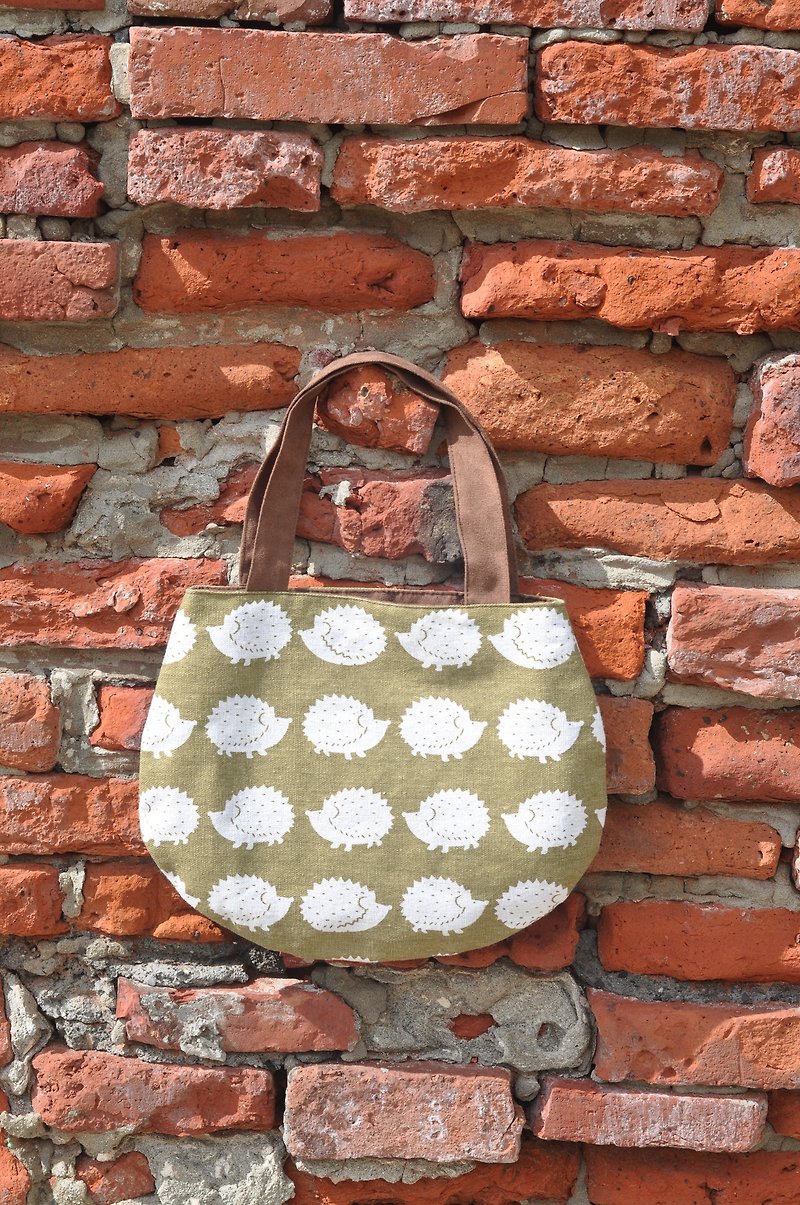 Carry a bag of hedgehog‧ walking bag│abbiesee gift shop - Handbags & Totes - Cotton & Hemp 
