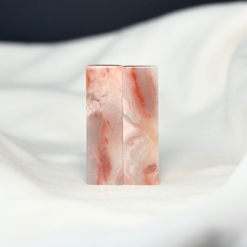 愛你一萬年 / 寶泥齋客製結婚/情人對章 - 精品老撾石 - 印章/印台 - 石頭 粉紅色