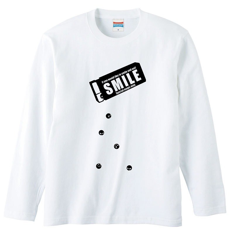 ロングスリーブTシャツ / SMILE - Tシャツ メンズ - コットン・麻 ホワイト