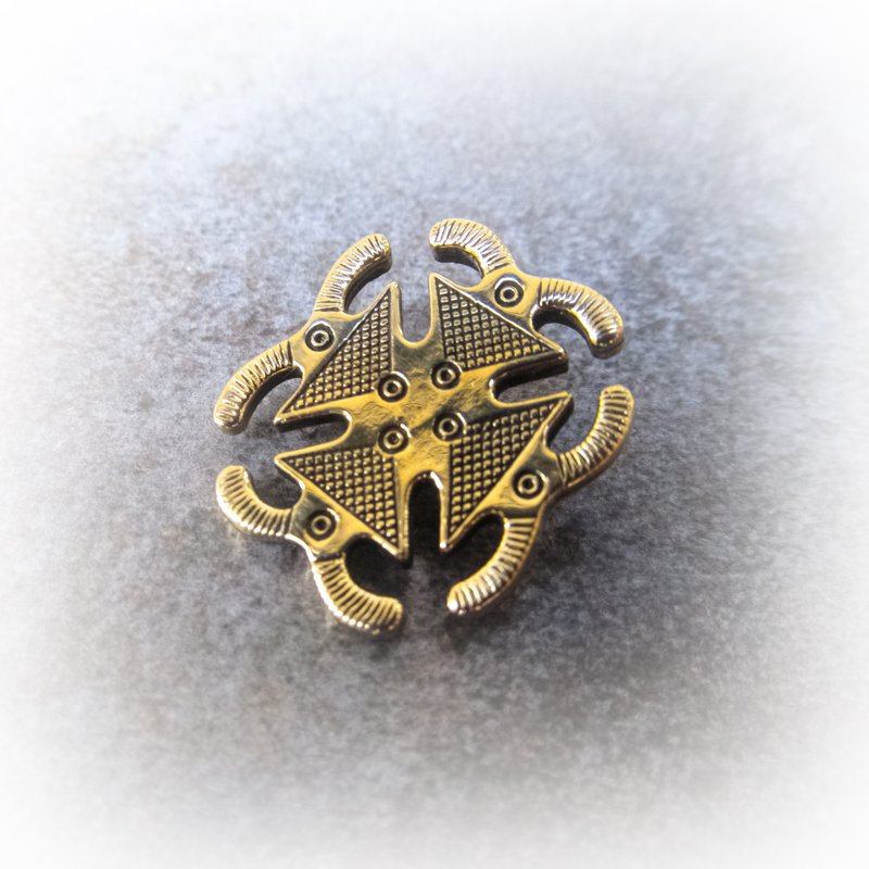 Spider cross necklace pendant,ukraine Brass Cross charm,traditional cross charm - 吊飾/掛飾 - 銅/黃銅 金色