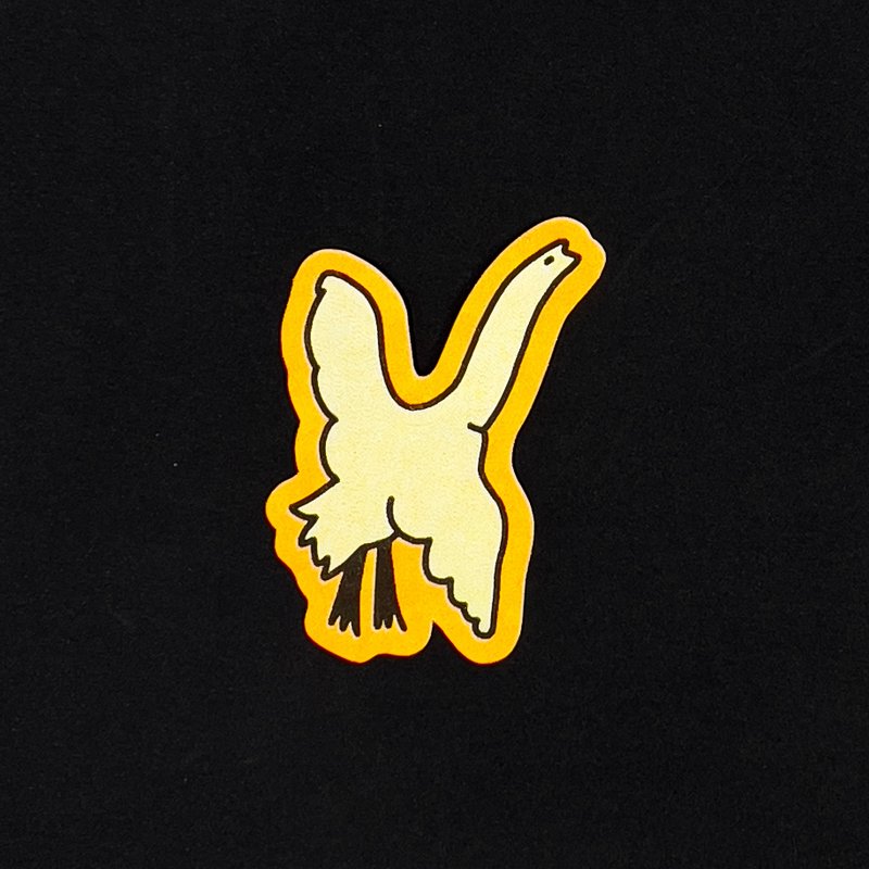 Original Risograph flying goose swan sticker - Stickers - Paper 