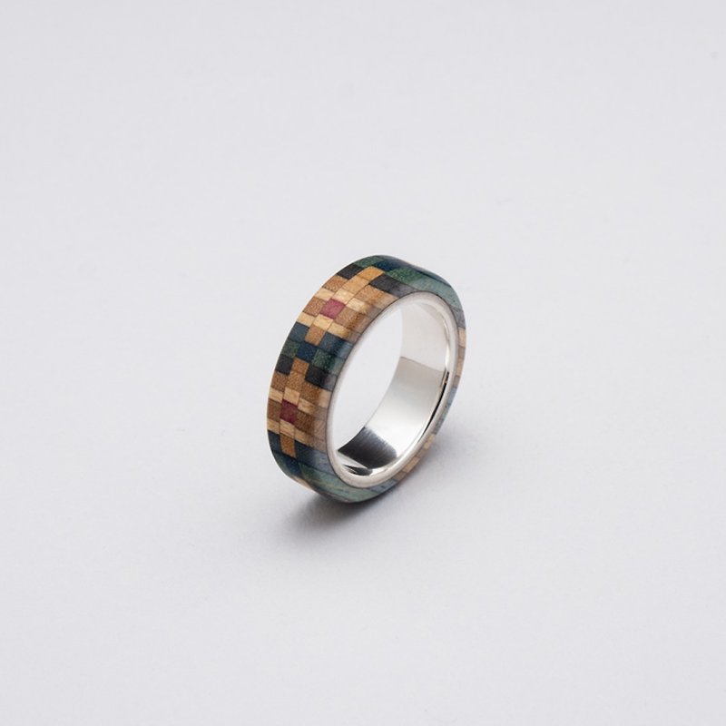 寄木樣式戒指R0407001 - 戒指 - 木頭 多色