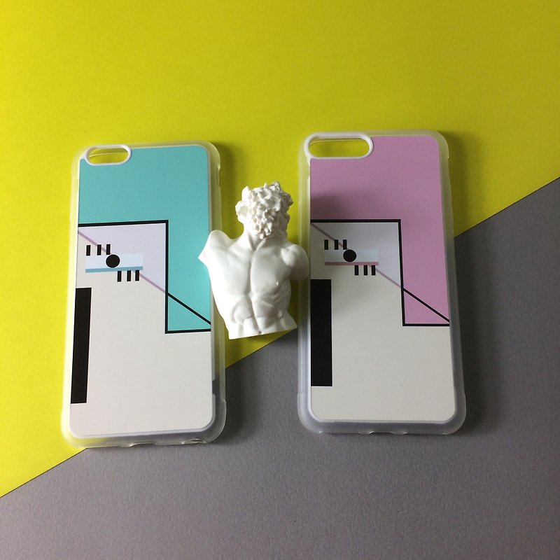 face couple models - Original Illustration phone shell / gift / gift / couple - เคส/ซองมือถือ - วัสดุกันนำ้ สีน้ำเงิน