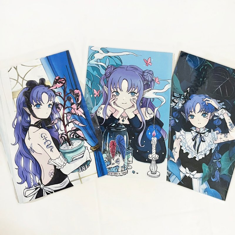 刺青魔女-雨林植物-全3款插畫明信片 - 卡片/明信片 - 紙 多色
