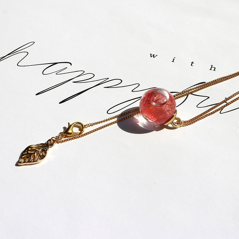 [Floating Flower Necklace] Champagne Peach/Hydrangea/Birthday Gift/Valentine&#39;s Day Gift