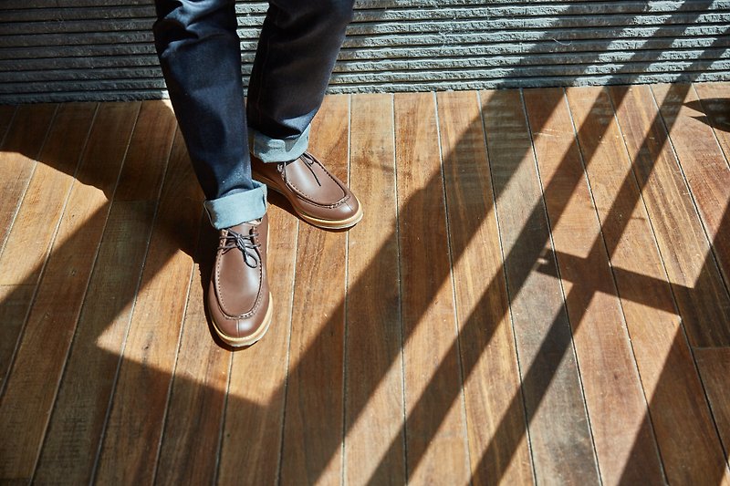 Wallabee Wax leather kangaroo shoes dark coffee casual shoes men - รองเท้าลำลองผู้ชาย - หนังแท้ สีนำ้ตาล