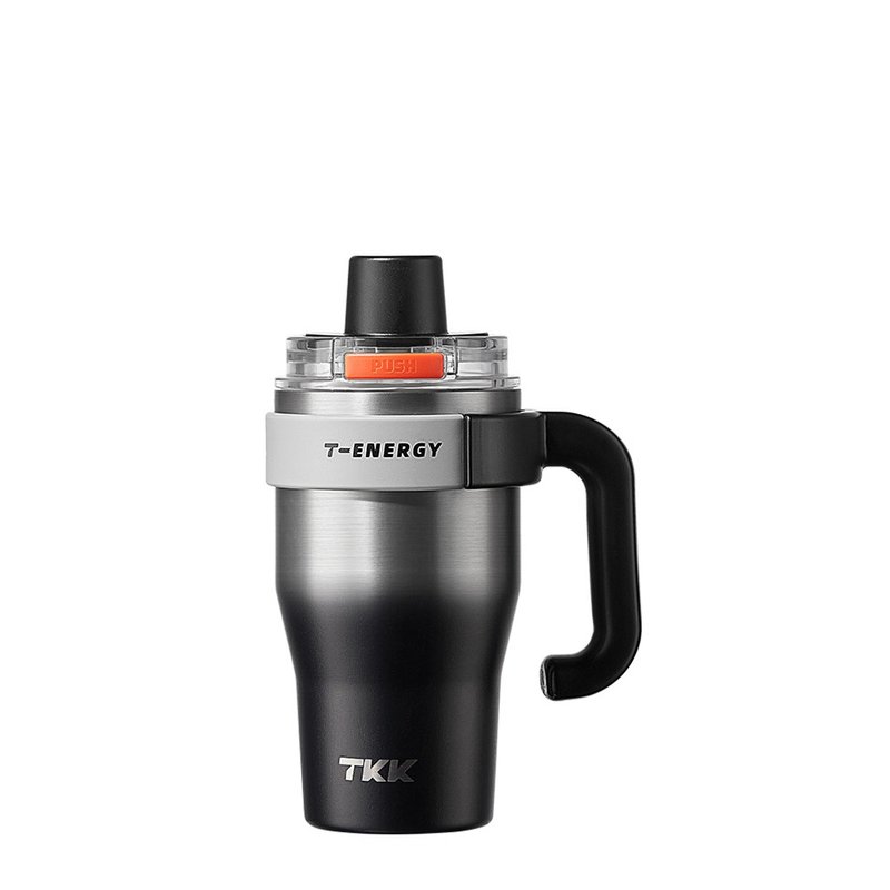 【TKK】T-One 彈蓋冰壩杯 316不鏽鋼x陶瓷噴塗 800ML-銀黑影 - 保溫瓶/保溫杯 - 不鏽鋼 多色