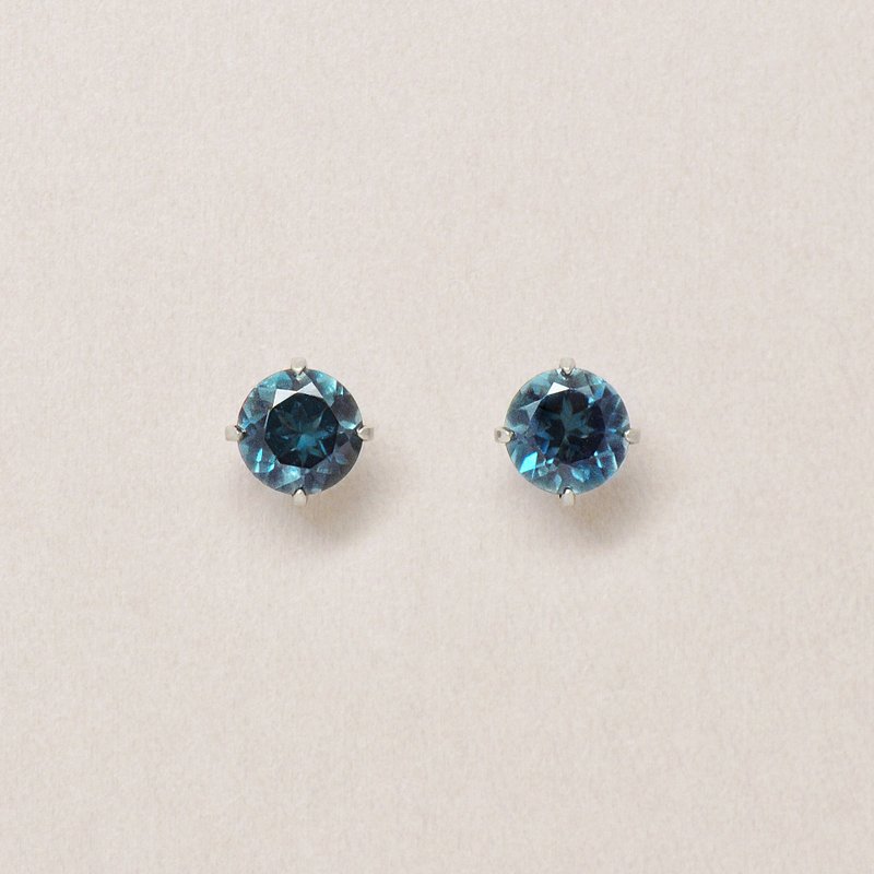 【Second Earrings】 鉑金倫敦藍托帕石耳環 - 耳環/耳夾/耳骨夾 - 貴金屬 