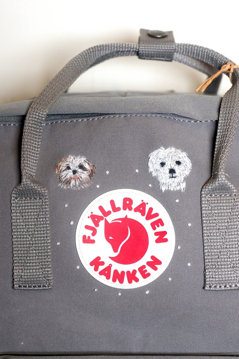 Shih Tzu and Maltese //kanken Classic light gray bag - กระเป๋าเป้สะพายหลัง - เส้นใยสังเคราะห์ สีเทา