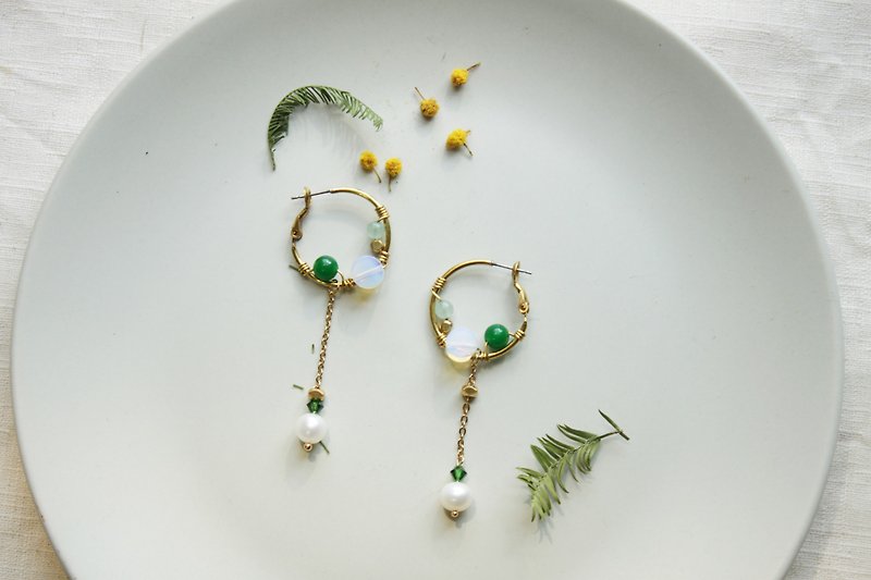 │ bright moon │ pine and cypress - Earrings & Clip-ons - Other Metals 