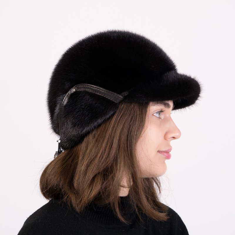 Women Fur Cap Russian Fur Hat Winter Real Fur Hat Fur Visor Cap Mink Hats - หมวก - วัสดุอื่นๆ หลากหลายสี