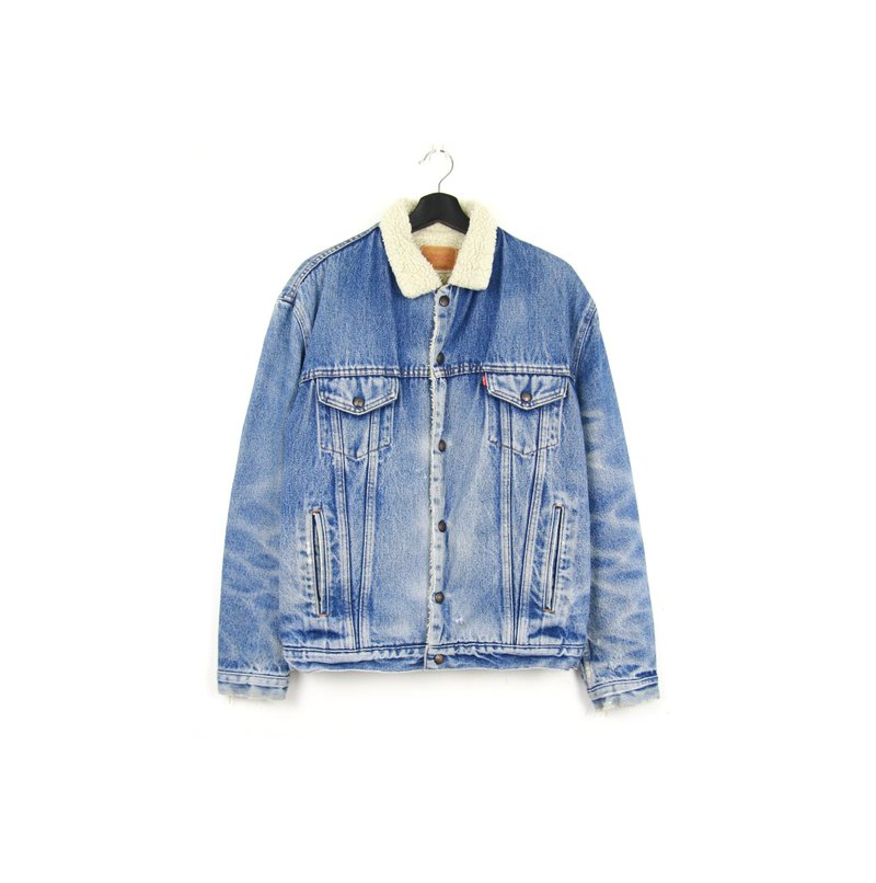 Back to Green:: Levis 高磅羔羊反領牛仔外套 //vintage - 男夾克/外套 - 棉．麻 