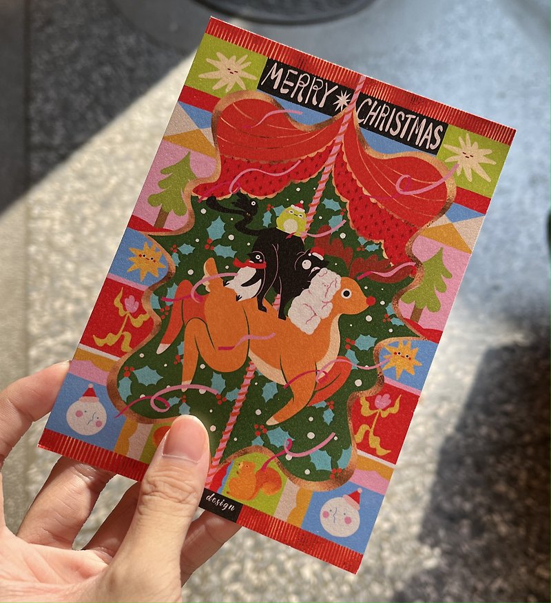 【クリスマスカード】ユーモアトレイン - カード・はがき - 紙 多色