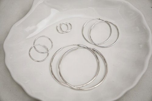Robber 925 Silver 大盜飾品工作室 多尺寸 細緻簡約耳圈 SV925 洗澡睡覺不用拆 耳骨圈