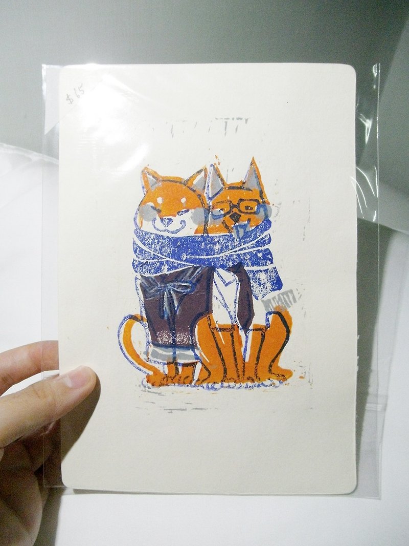 Handmade prints / 2018 canine year card - Cards & Postcards - Paper 