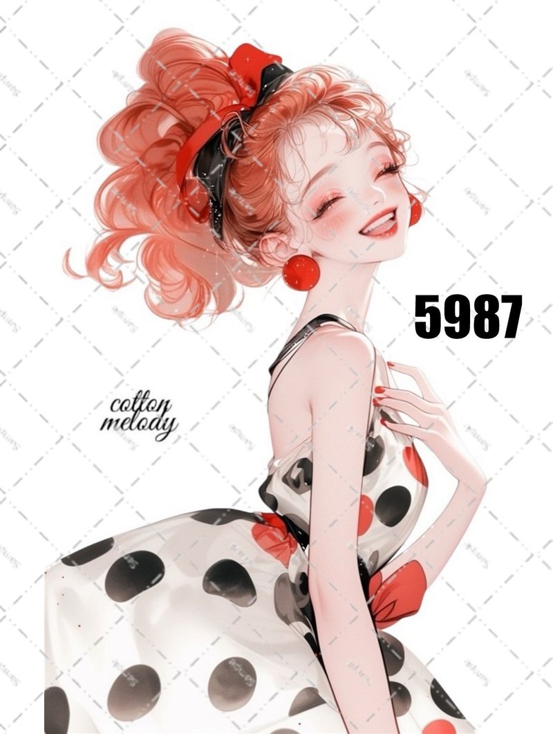 original sticker no.5987 人物ステッカー オリジナルステッカー 人物ステッカー 女の子ステッカー オリジナル人物ステッカー - 貼紙 - 紙 