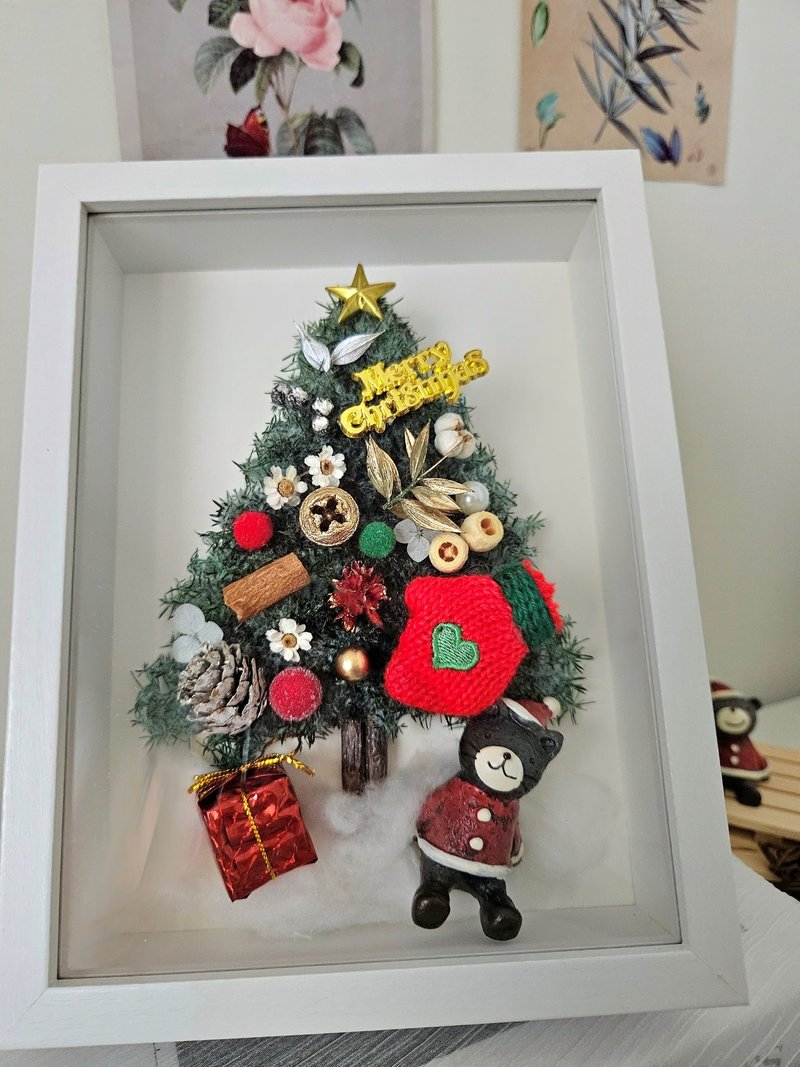 永生雪松聖誕樹相框擺件 - 乾燥花/永生花 - 植物．花 多色