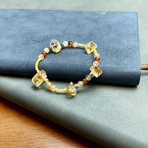 Hoshino Jewelry Kan 黃晶 金髮晶 黃瑪瑙 天然水晶 日本手作 禮物 能量石手鍊 正財