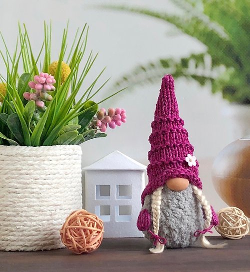 WorldAmiguruMe Pink gnome decor, Office living room desktop decoration, Creative gift