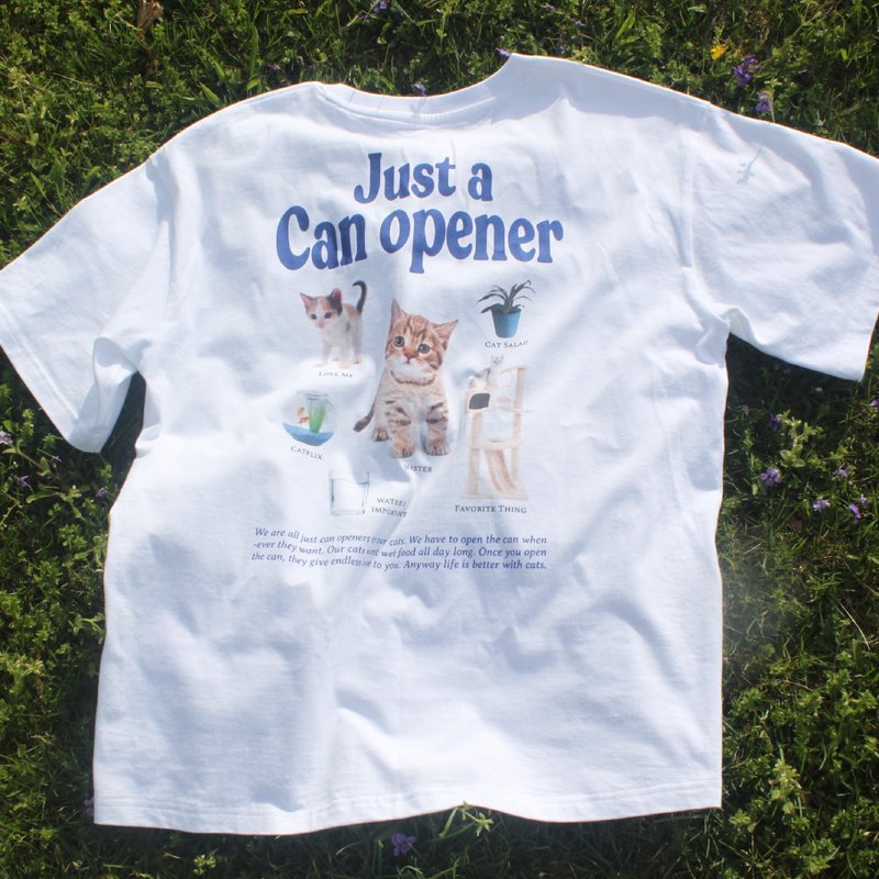 CAN OPENER T-SHIRTS - เสื้อฮู้ด - ผ้าฝ้าย/ผ้าลินิน ขาว