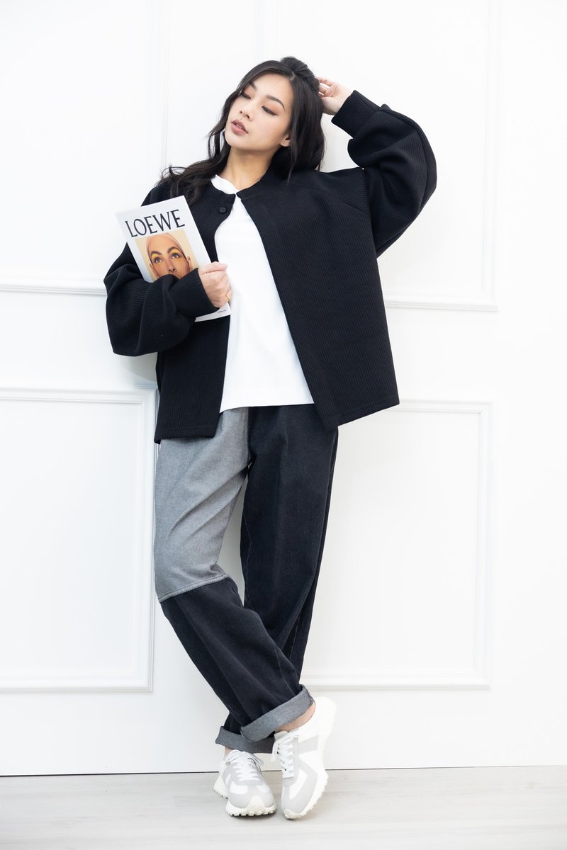 寬管丹寧長褲 牛仔黑色 - 男長褲/休閒褲 - 其他材質 黑色