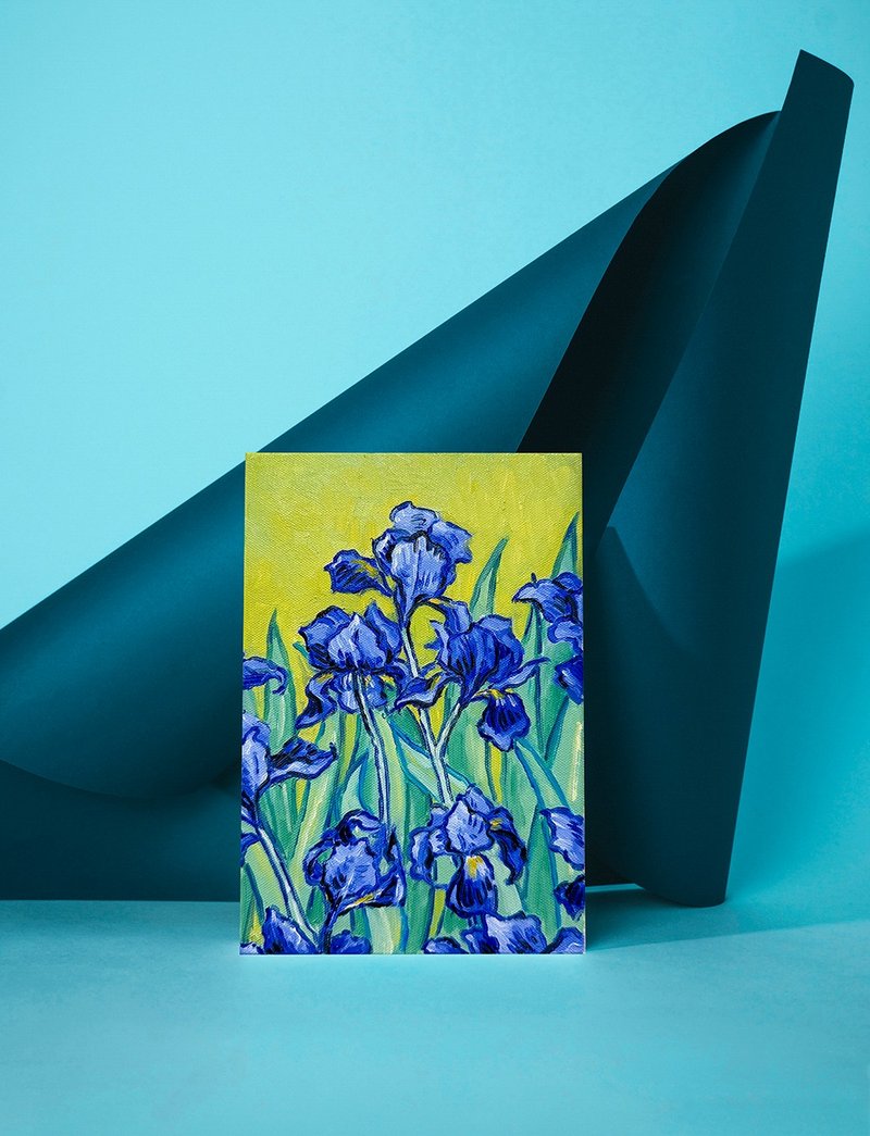 [Experience] Taichung Oil Painting Experience Course/Van Gogh-Iris/Taichung Art Studio/Famous Paintings - Illustration, Painting & Calligraphy - Cotton & Hemp 