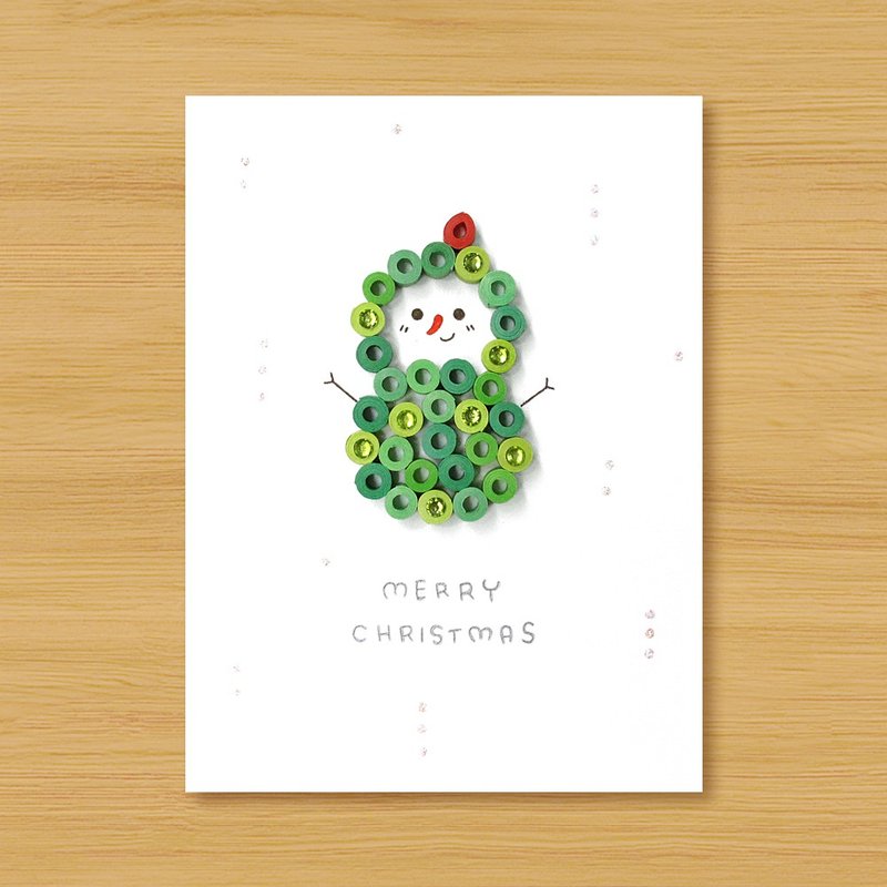 ( 3 styles for selection) Hand-rolled paper card _ cute little magic circle Christmas - Cards & Postcards - Paper Green