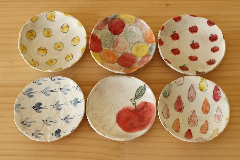 L - like examination colorful small dish. - Small Plates & Saucers - Pottery 