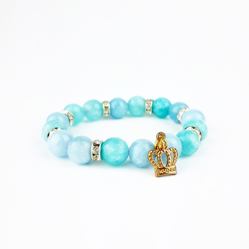 ▶ glass beads RIJU ◀ natural ore - blue x turkish blue x lake water green - beaded bracelet (gift / exchange gift / custom design / send her / send him) - Bracelets - Gemstone Blue