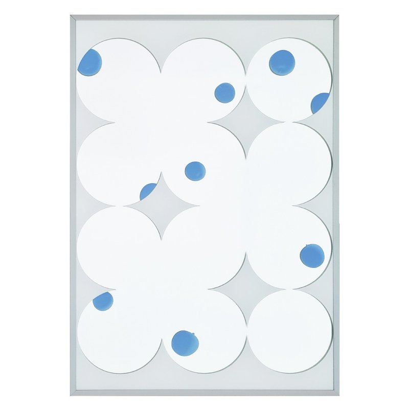 Mirror - Circles with blue apples/ A3 (30cm x 42.5cm) - 其他 - 玻璃 銀色