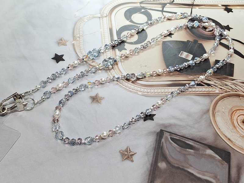 Austrian crystal/shell beads cross-body mobile phone chain - Necklaces - Semi-Precious Stones 