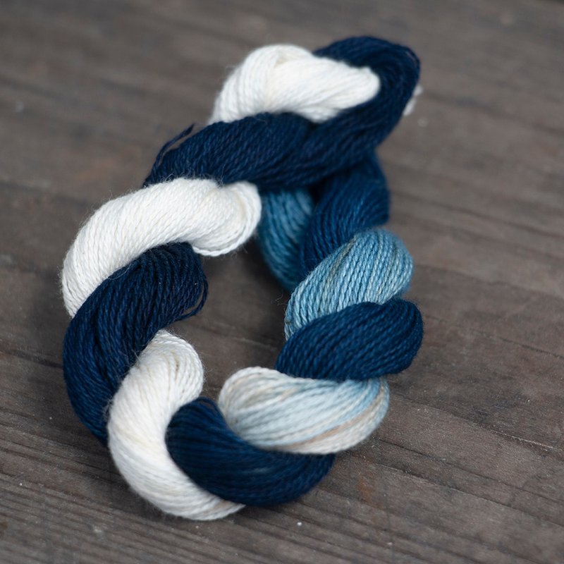 Yishanren | Sashiko Embroidery thread handmade thread pure cotton plant dyed tie-dyed blue and white hand-sewn thread embroidery thread about 30 meters - Knitting, Embroidery, Felted Wool & Sewing - Cotton & Hemp 