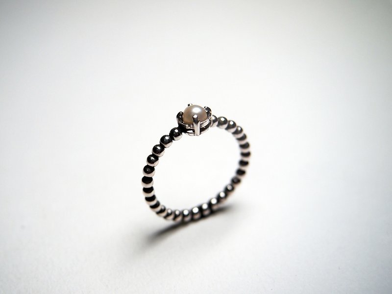 珍珠系列 #a132 珠珠戒指 - 戒指 - 銀 銀色